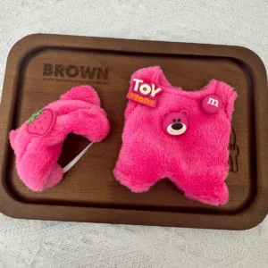 Labubu Clothing Fluffy Pink Overalls 17