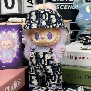 Contrasted Monogram Set for Labubu – Graphic Elegance in Black & White