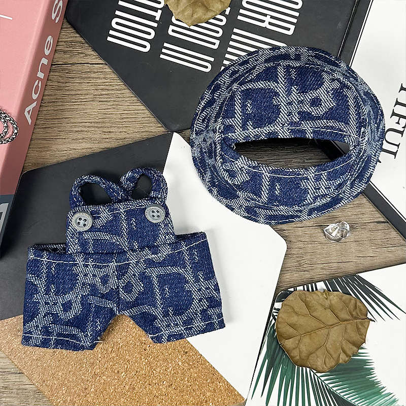 Graphic Denim Set for Labubu – Vibrant Blue & Urban Style - Image 2