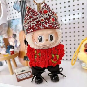 Royal Crown Outfit for Labubu Figure – Ruby Rose Edition