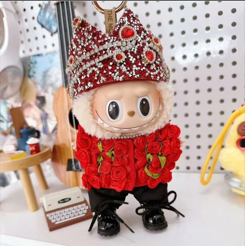 Royal Crown Outfit for Labubu Figure – Ruby Rose Edition