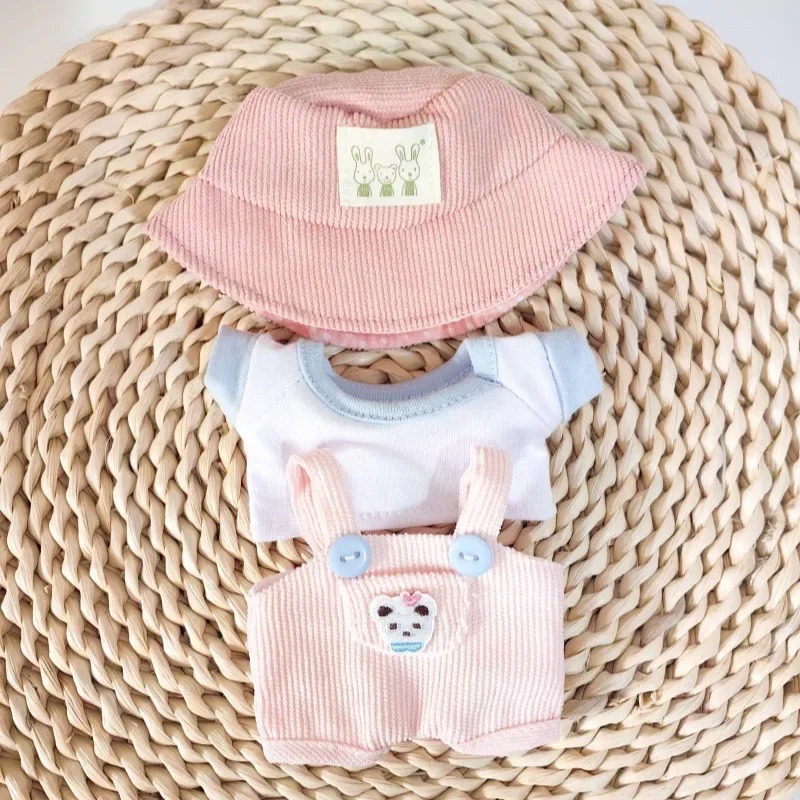 Pastel Pink Outfit for Labubu Figure – Kawaii Bear & Bunny Hat Edition - Image 2