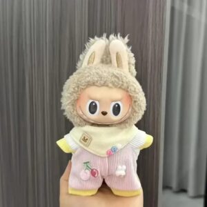 Pastel Pink Cherry Outfit for Labubu Figure – Kawaii Softness Edition