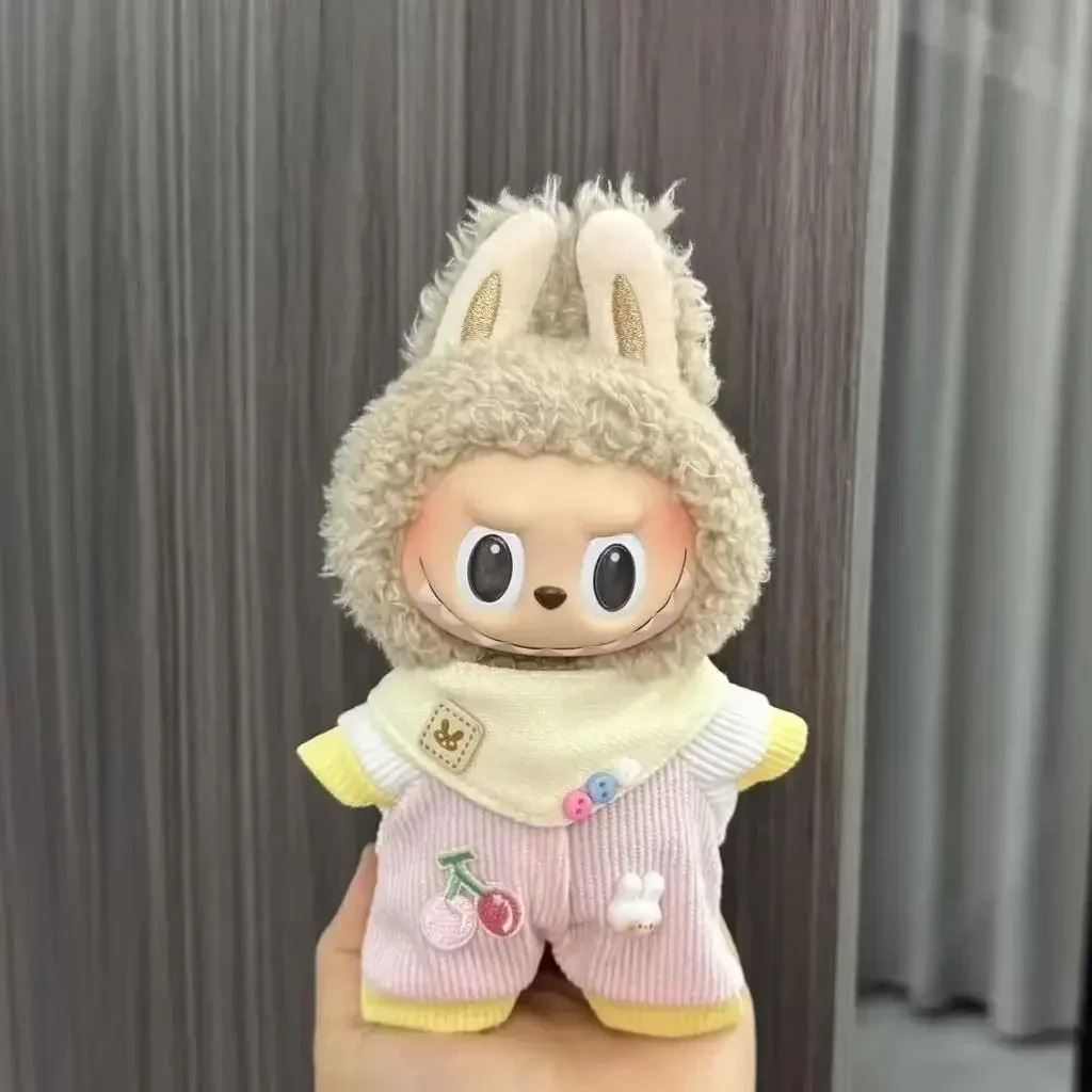 Pastel Pink Cherry Outfit for Labubu Figure – Kawaii Softness Edition