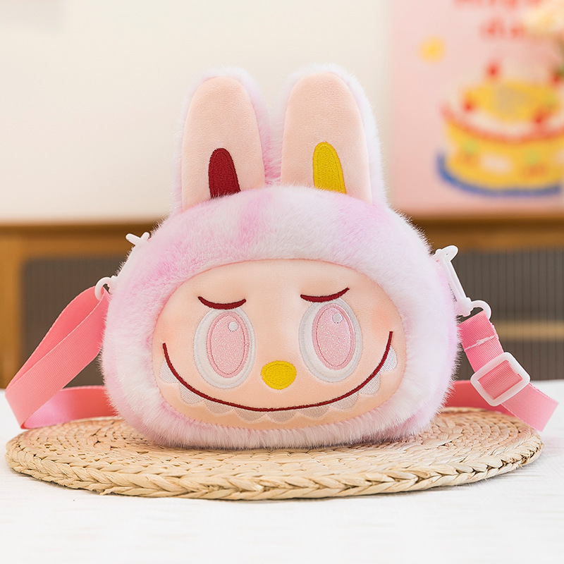 Labubu Plush Shoulder Bag Pink Bunny – Big Into Energy Series