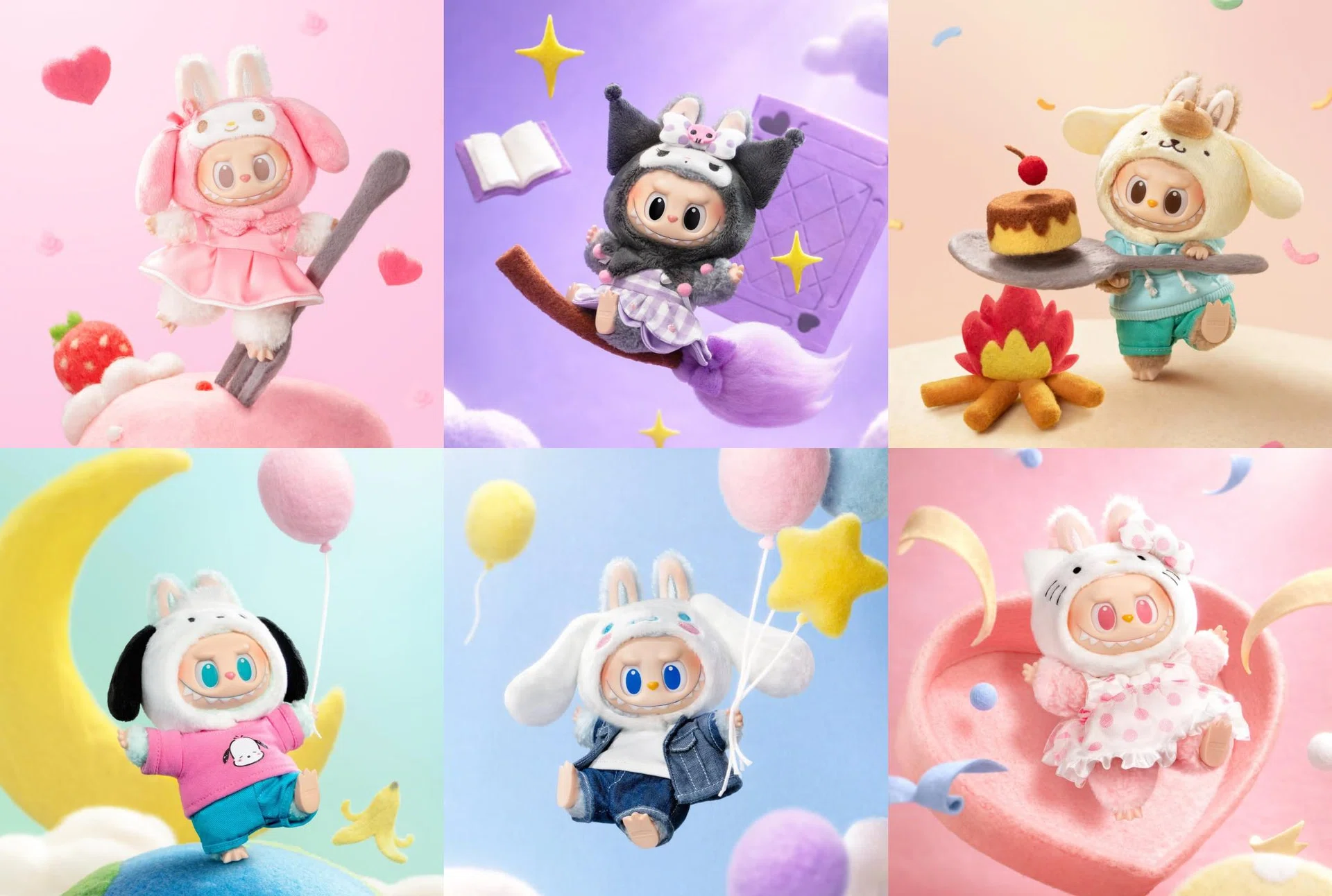 Hello Kitty Labubu Figures